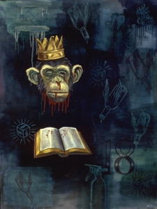 Untitled (monkeyhead) oil on canvas 36"x48" ©1999 AVAILABLE